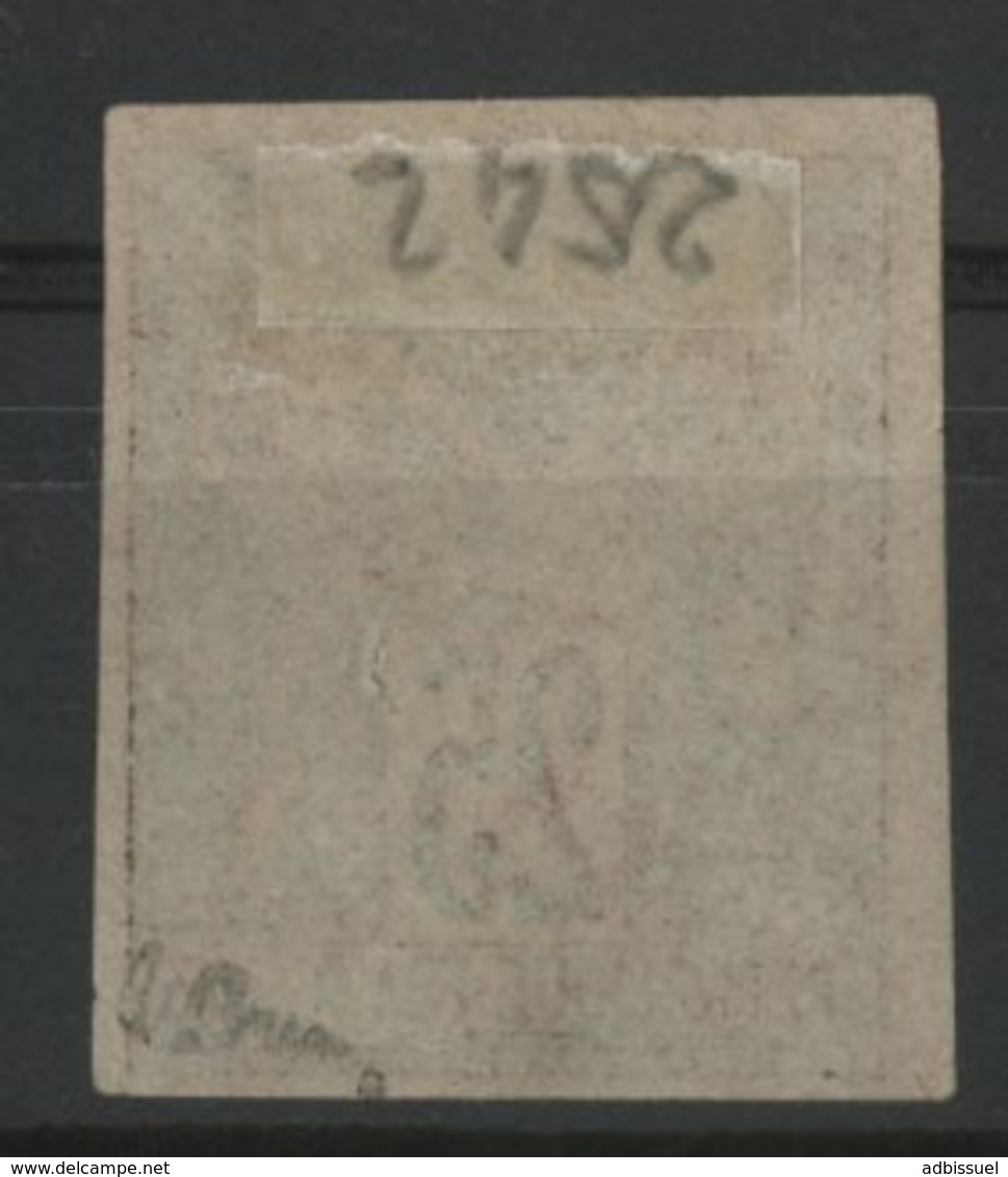 N°43 Cote 330 € SIGNE A. BRUN / COLONIES GENERALES 25ct Noir S/ Rouge Type Sage. Oblitéré. Lire Description - Sage