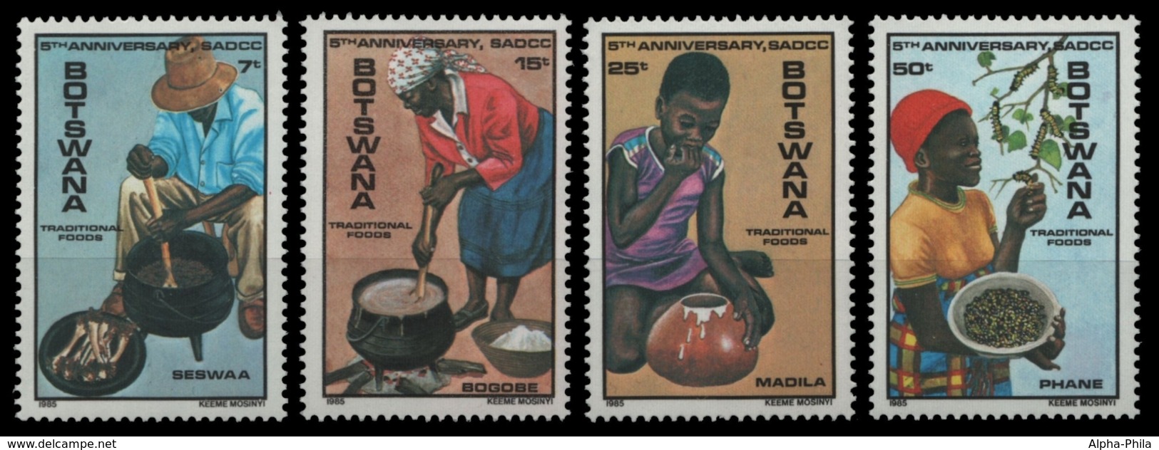 Botswana 1985 - Mi-Nr. 355-358 ** - MNH - Traditionelle Lebensmittel - Botswana (1966-...)