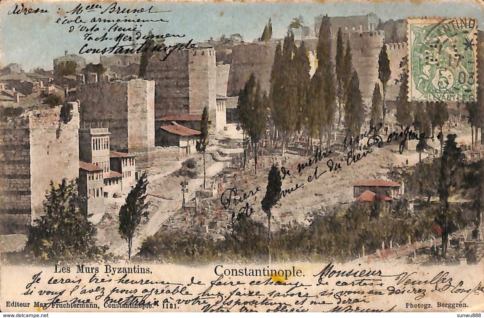 Constantinople - Les Murs Byzantins (Edit. Max Fruchtermann, Photog. Berggren, Colors 1903) - Turquie