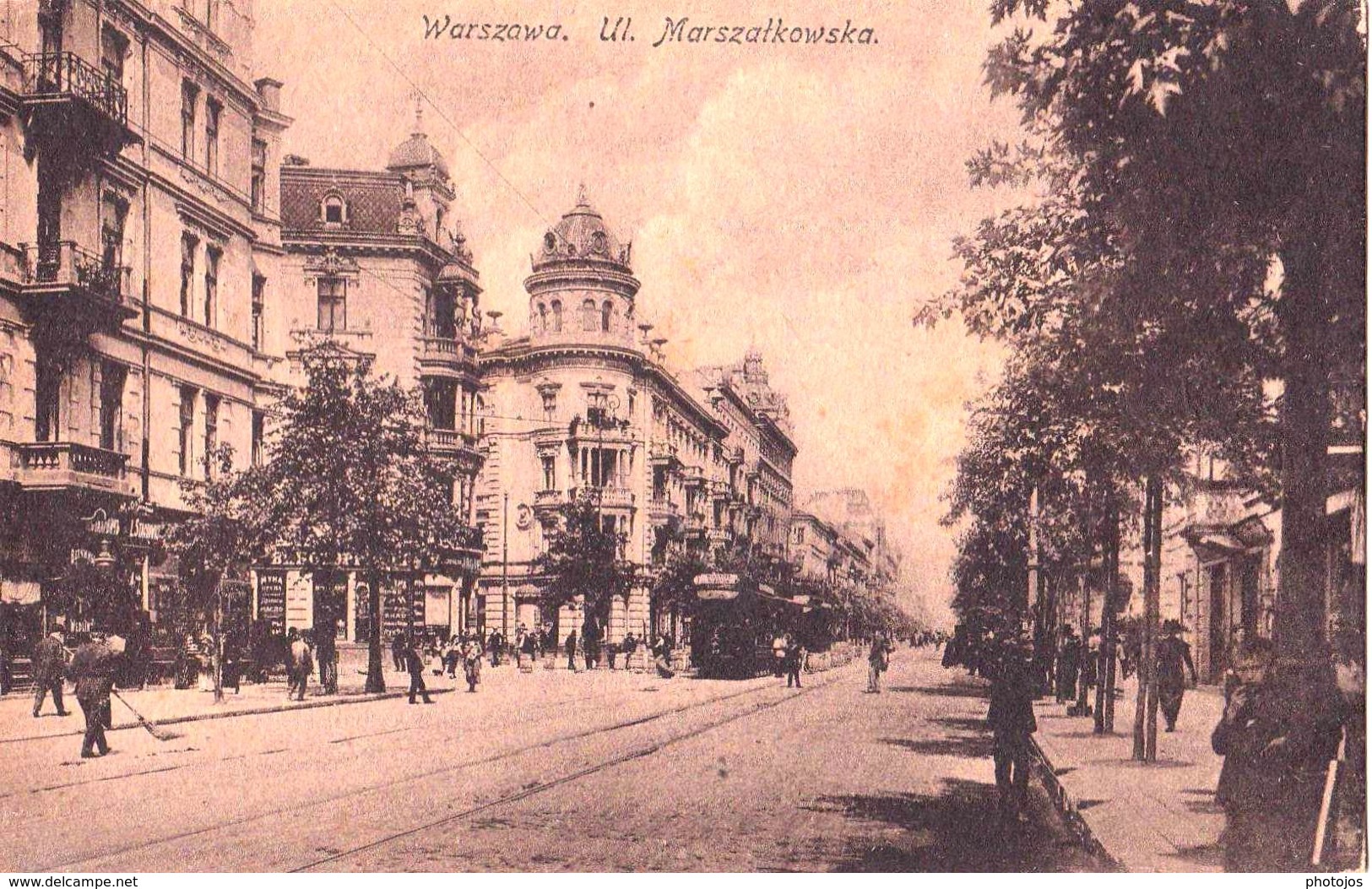 Carte Postale :  Warszawa (Varsovie)  Pologne  Ul  Marszalkowska     Tram    N° 4 - Poland