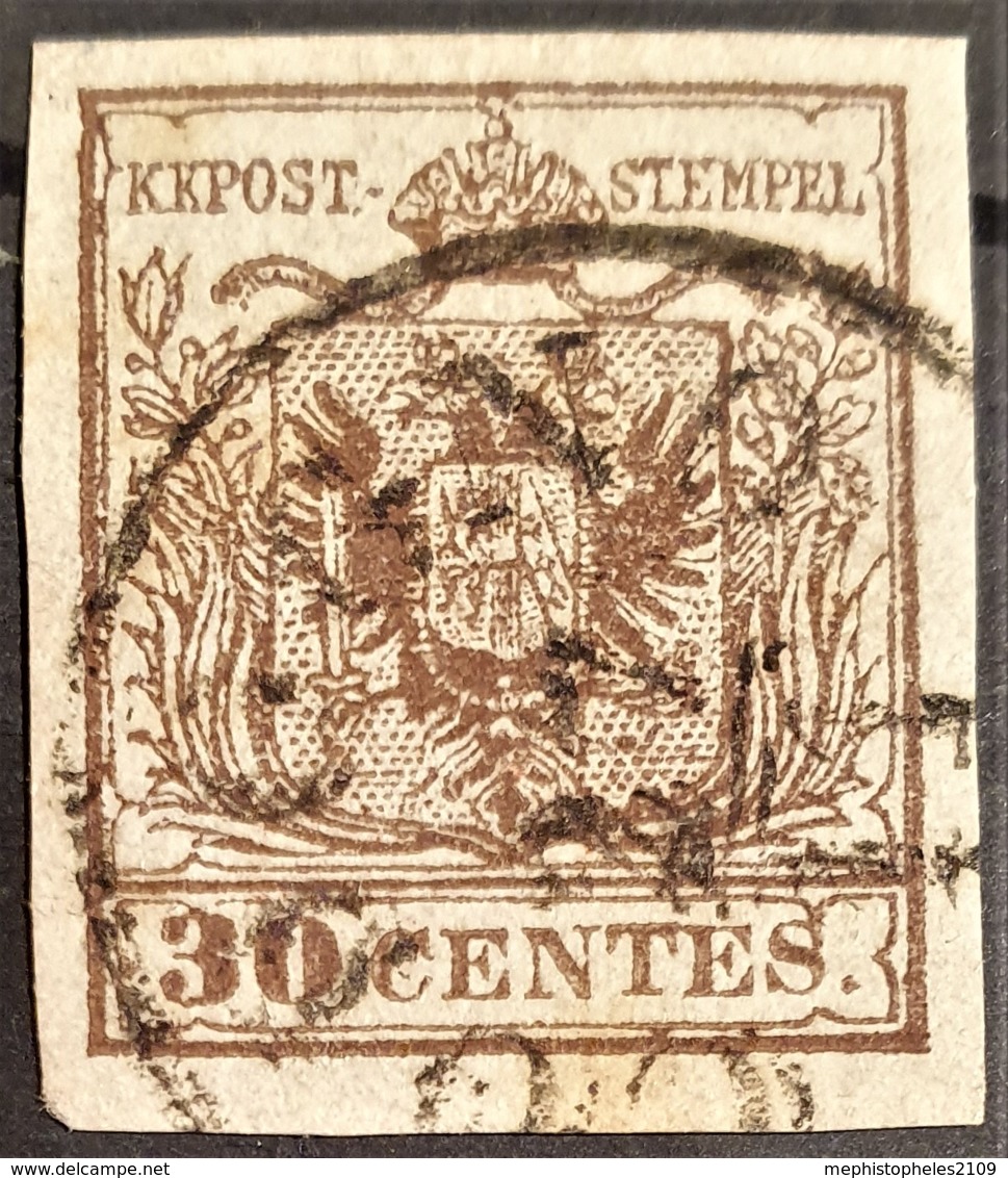 AUSTRIA / LOMBARDO-VENEZIA 1850/54 - ...OGNO... Cancel - ANK LV4 - 30 Centes - Used Stamps