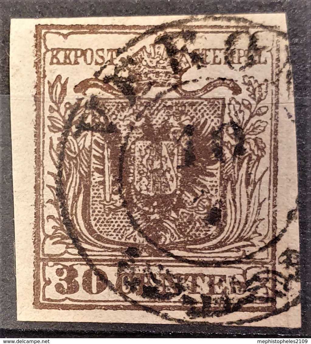 AUSTRIA / LOMBARDO-VENEZIA 1850/54 - VERONA Cancel - ANK LV4 - 30 Centes - Usados