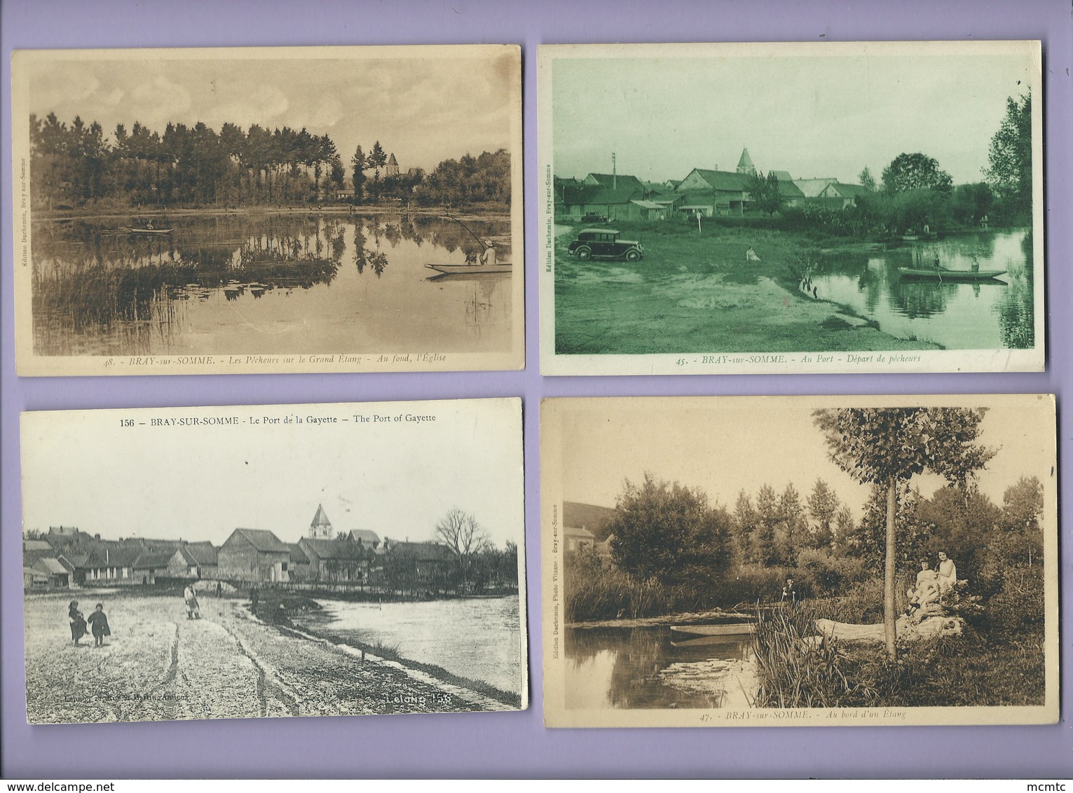 25 Cartes - Bray Sur Somme  -( Somme)- Port Gayette , étang , Pécheur , Moulin , Canal , La Somme , Anguillerie, Camping - Bray Sur Somme