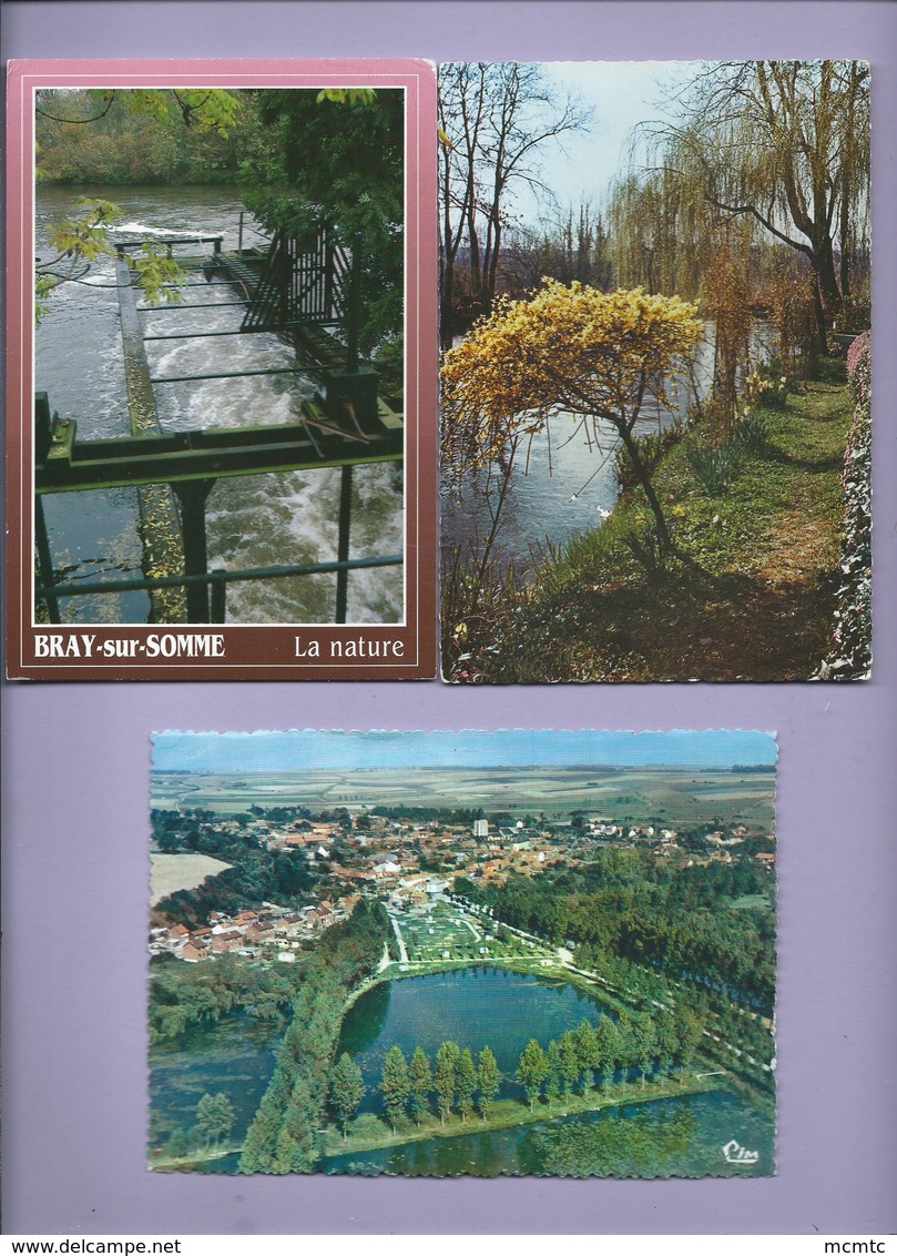 25 cartes - Bray sur Somme  -( Somme)- Port Gayette , étang , pécheur , moulin , canal , la Somme , Anguillerie, Camping