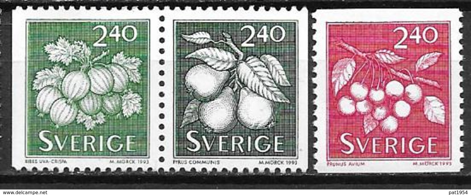 Suède 1993 N°1749/1751 Neufs Fruits - Ongebruikt