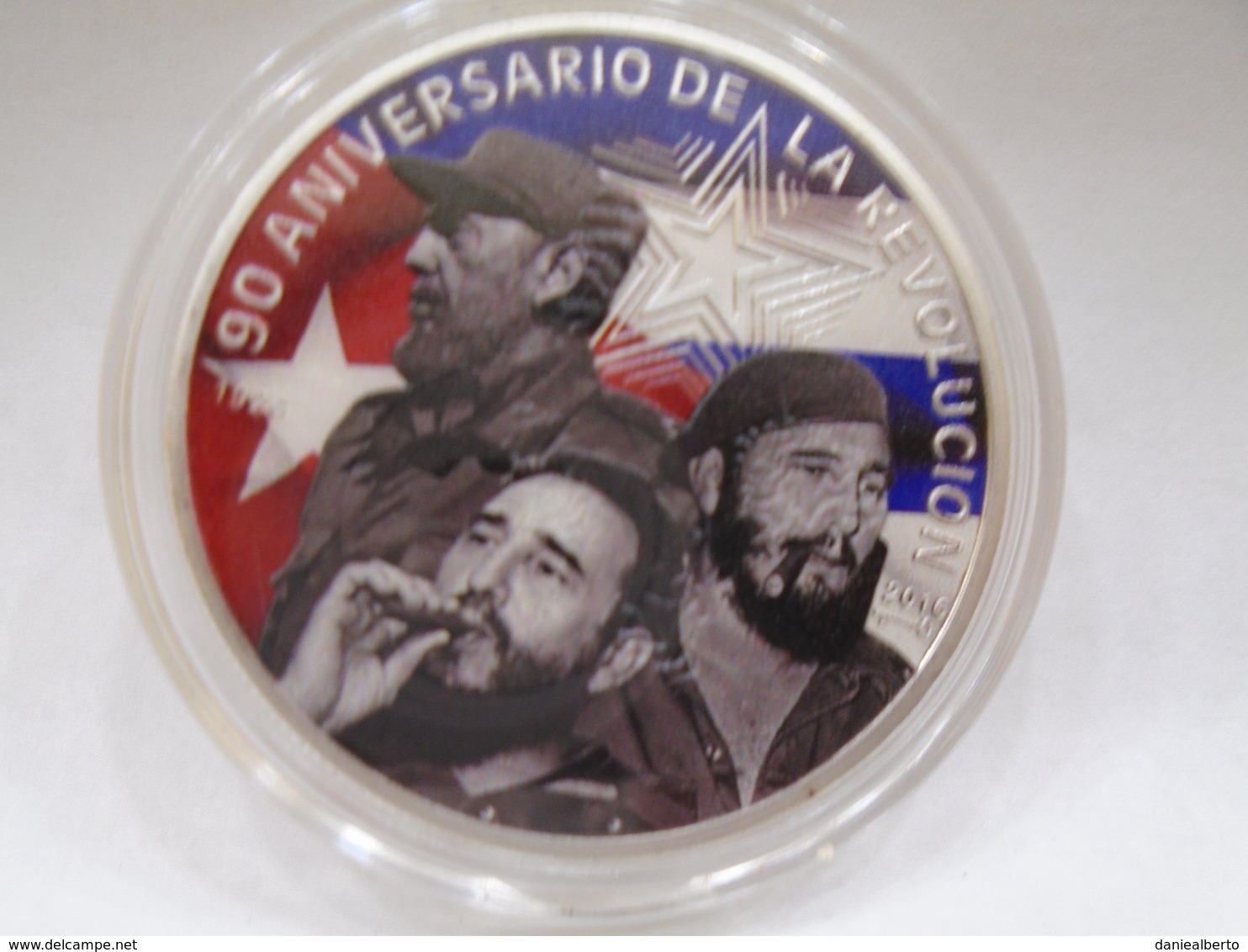 Cuba, Medalla De Plata En Honor Al 90  Aniversario Del Nacimiento De Fidel Castro, Brillante, Sin Circular, Bella. - Elongated Coins