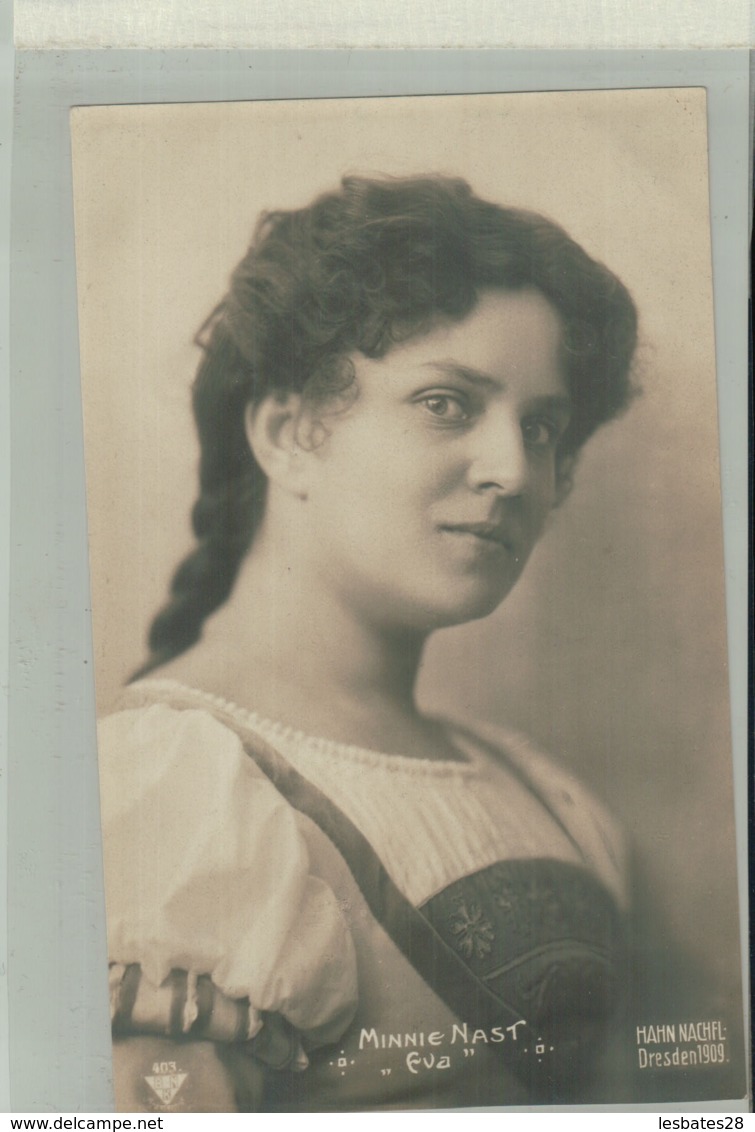 ARTISTE PORTRAIT Photo  MINNIE NAST   "EVA"  Phot. Hahn Nachfl  Dresden 1909   -JAN 2020 Gera 77 - Oper