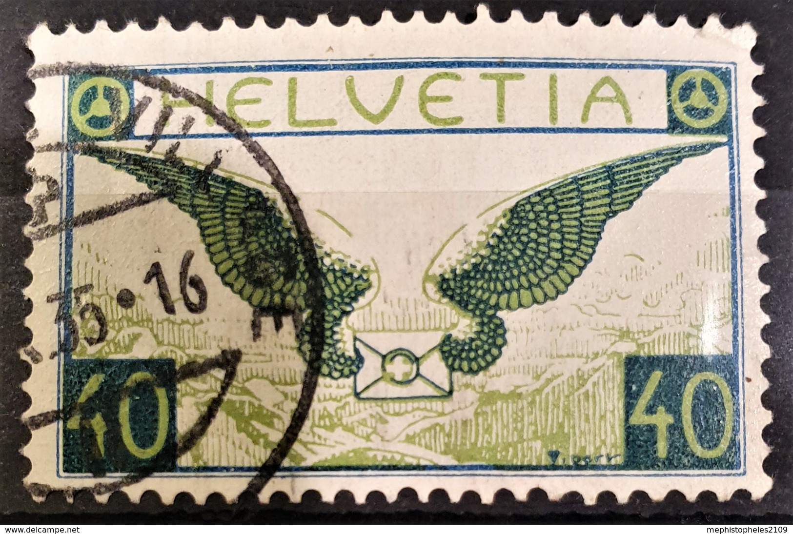 SWITZERLAND 1929/30 - Canceled - Sc# C14 - Airmail 40r - Gebruikt