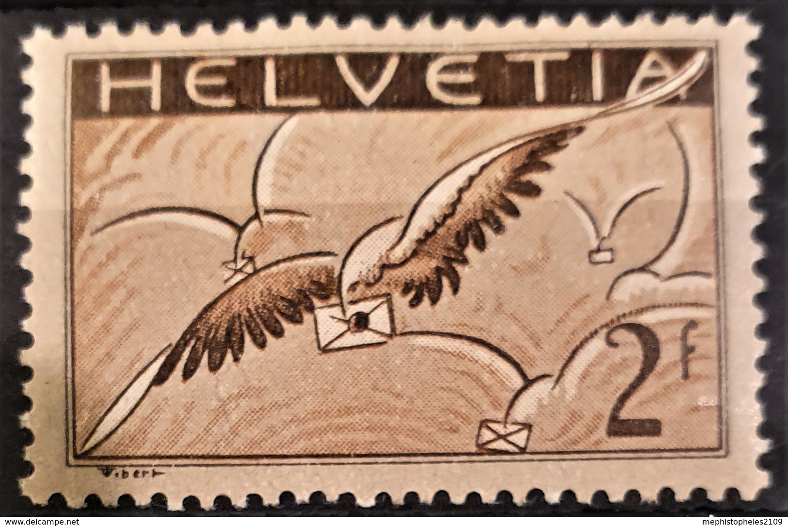 SWITZERLAND 1929/30 - MLH - Sc# C15 - Airmail 2F - Usati