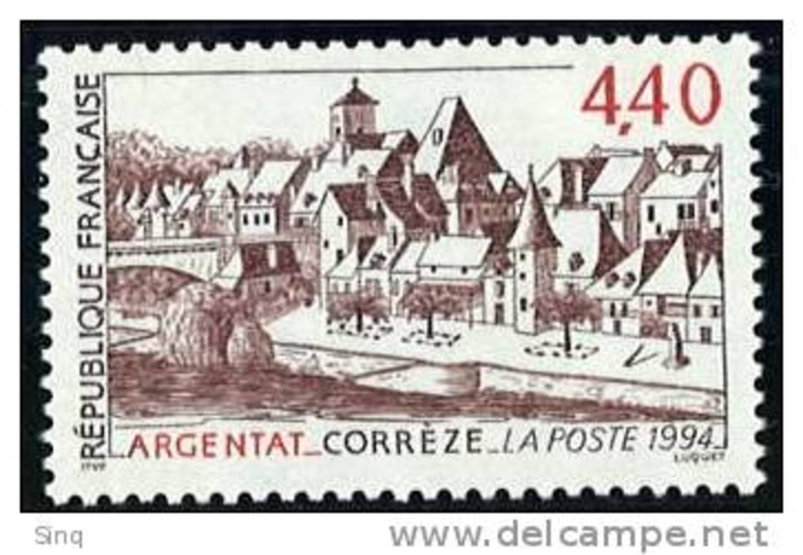 N° 2894  Argentat Corrèze Faciale 4,40F - Neufs