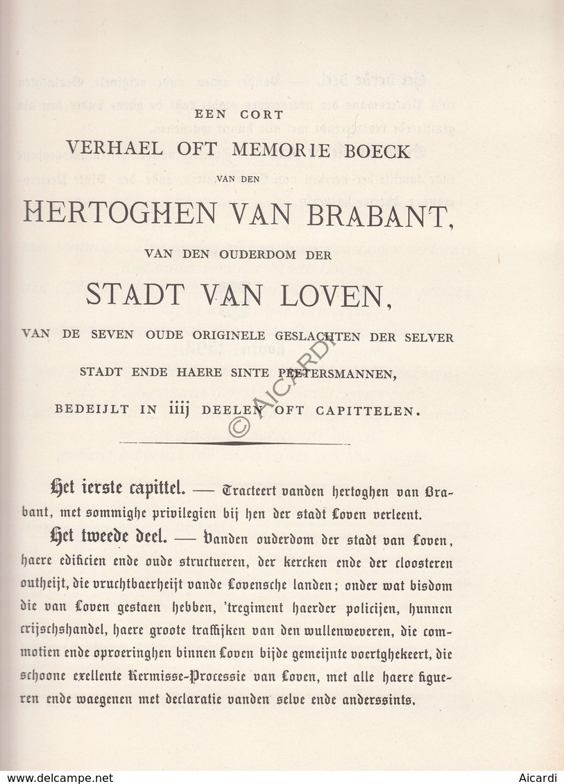 LEUVEN De Geschiedenis Van Leuven 1593-1594 - Willem Boonen - Ed. Van Even - Drukkerij Vanbiesem-Fonteyn 1880 - Oud