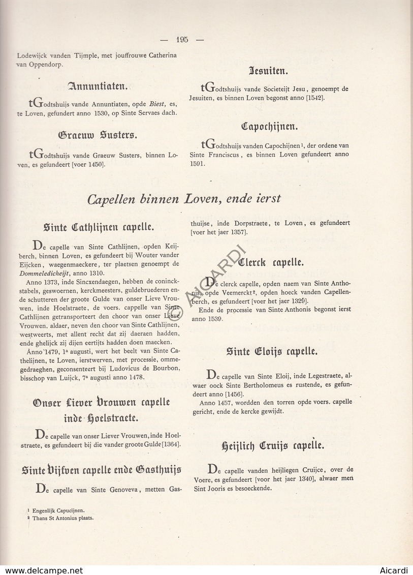 LEUVEN De Geschiedenis Van Leuven 1593-1594 - Willem Boonen - Ed. Van Even - Drukkerij Vanbiesem-Fonteyn 1880 - Oud