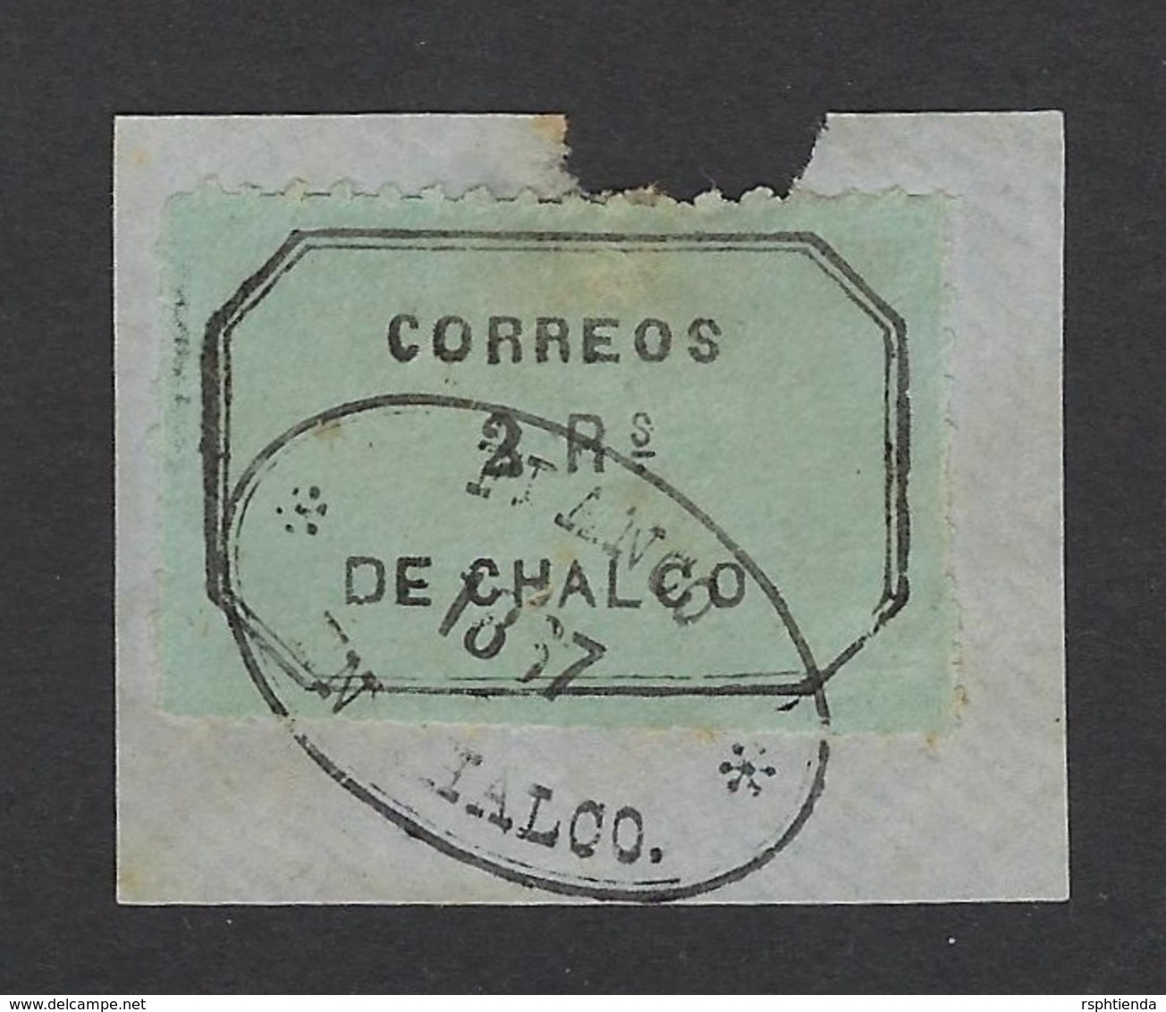 MEXICO CHALCO 1867 2r PROVISIONAL STAMP - México