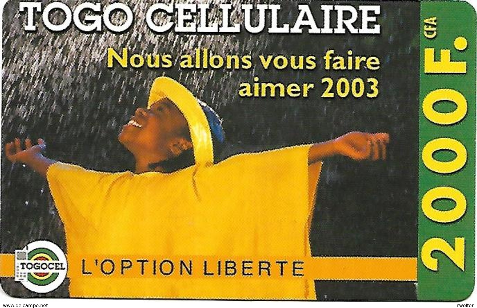 @+ Togo - Recharge Togocel - Aimer 2003 - Togo