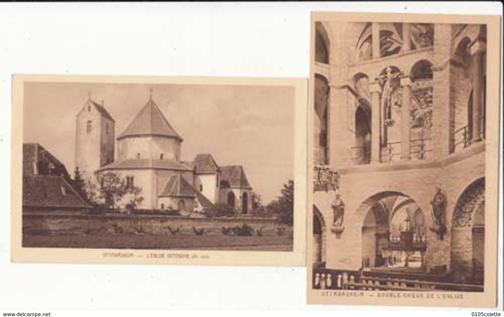 CPA France 68 - Ottmarsheim -2 Cartes Sur L'Eglise -  Achat Immédiat - (cd018 ) - Ottmarsheim