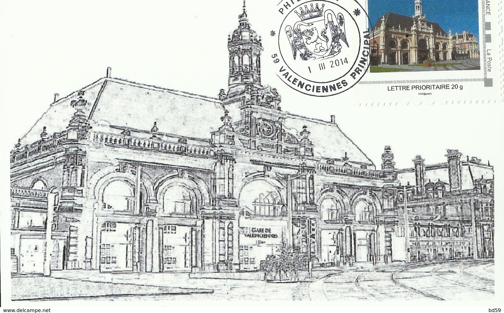 2014 "MON-TIMBRE-A-MOI" La Gare De VALENCIENNES - Lettres & Documents