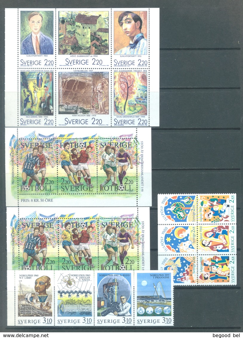 SWEDEN - 1988 - MNH/***  - YEAR COMPLETE - Yv 1449-1501 - Lot 21093 - Annate Complete