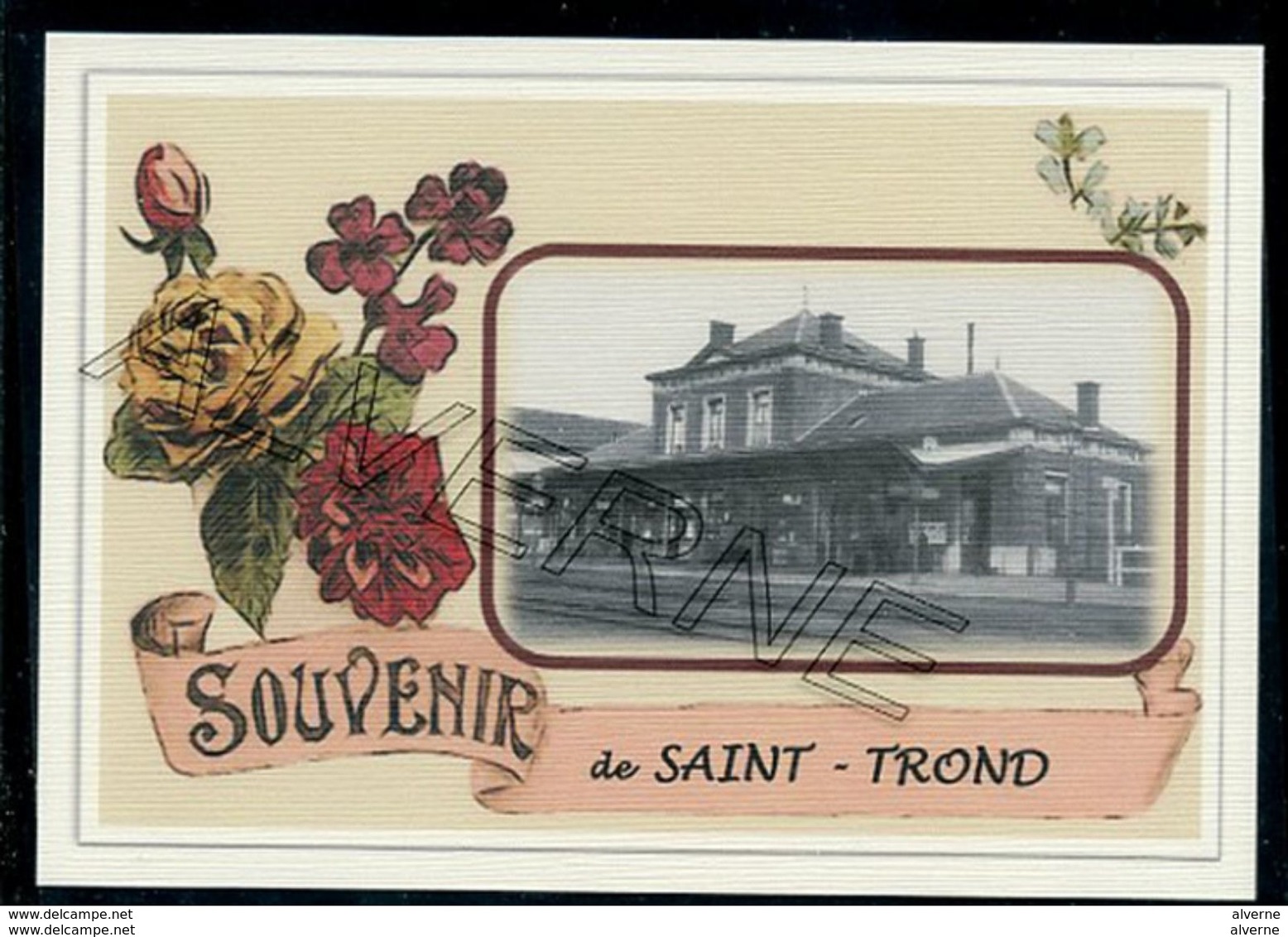 SAINT  TROND  ...2  Cartes Souvenirs  Gare + Train  Creation Moderne Série Limitée - Sint-Truiden