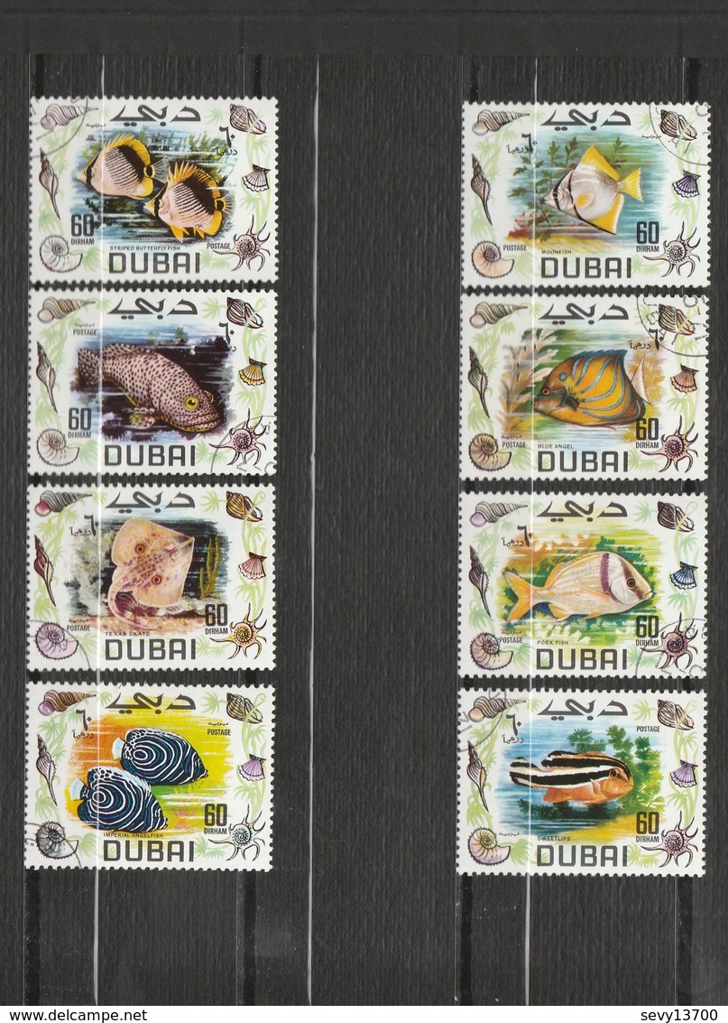 Dubai - 8 Timbres Les Poissons - Année 1969 - YT 103-A  à 103-H - Dubai