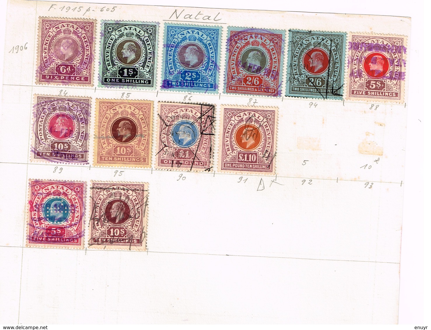 Natal. Anciens Timbres Fiscaux à Identifier  Old Revenue Stamps - Verzamelingen (zonder Album)