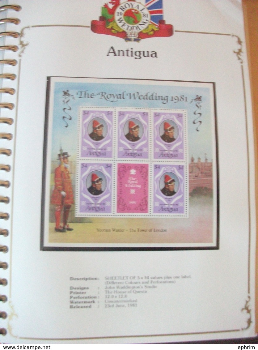 1981 THE ROYAL WEDDING PRINCE CHARLES LADY DI DIANA MINT STAMP ALBUM OMNIBUS ISSUE COMMONWEALTH COLLECTION SHEET BOOKLET - Autres & Non Classés