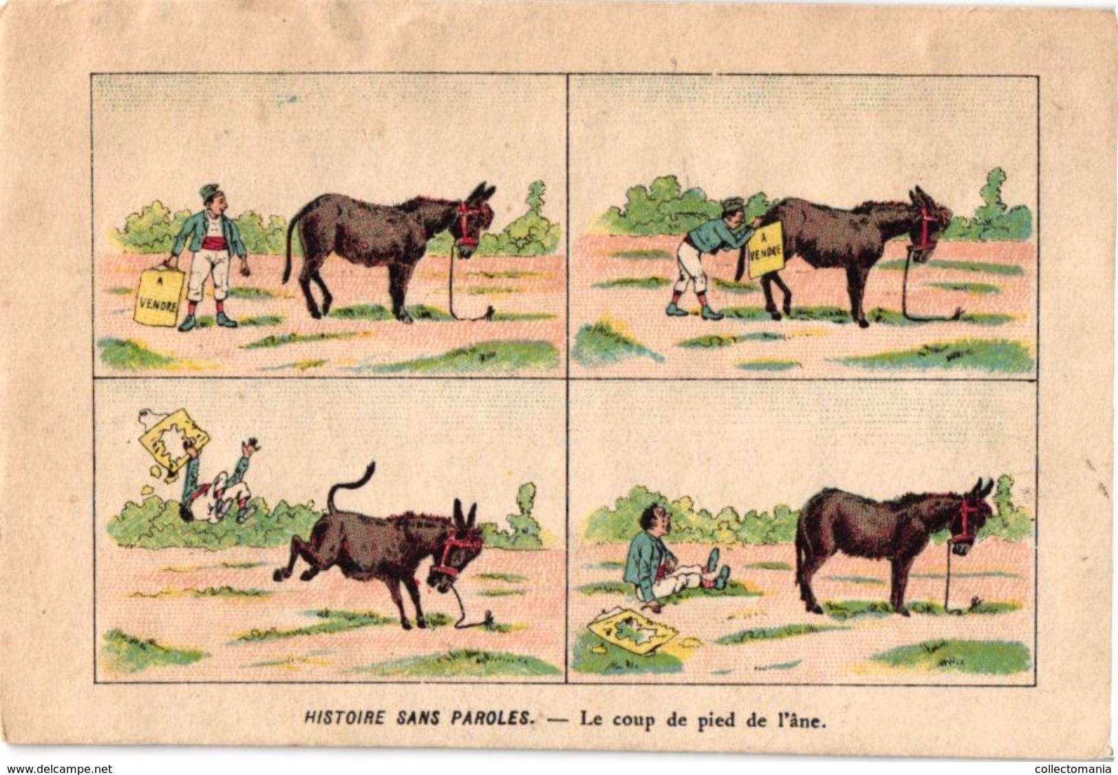 19 Cartes Litho Chromos TRES ANCIENS C1890, Comme Bandes Dessinés, Publicitaires Tapioca; Imprimeur COURBE ROUZET - Serigraphien & Lithographien