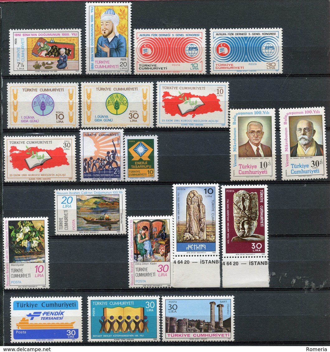 Turquie - 1980/1982 - Lots Timbres ** - Nºs Dans Description - Nuovi