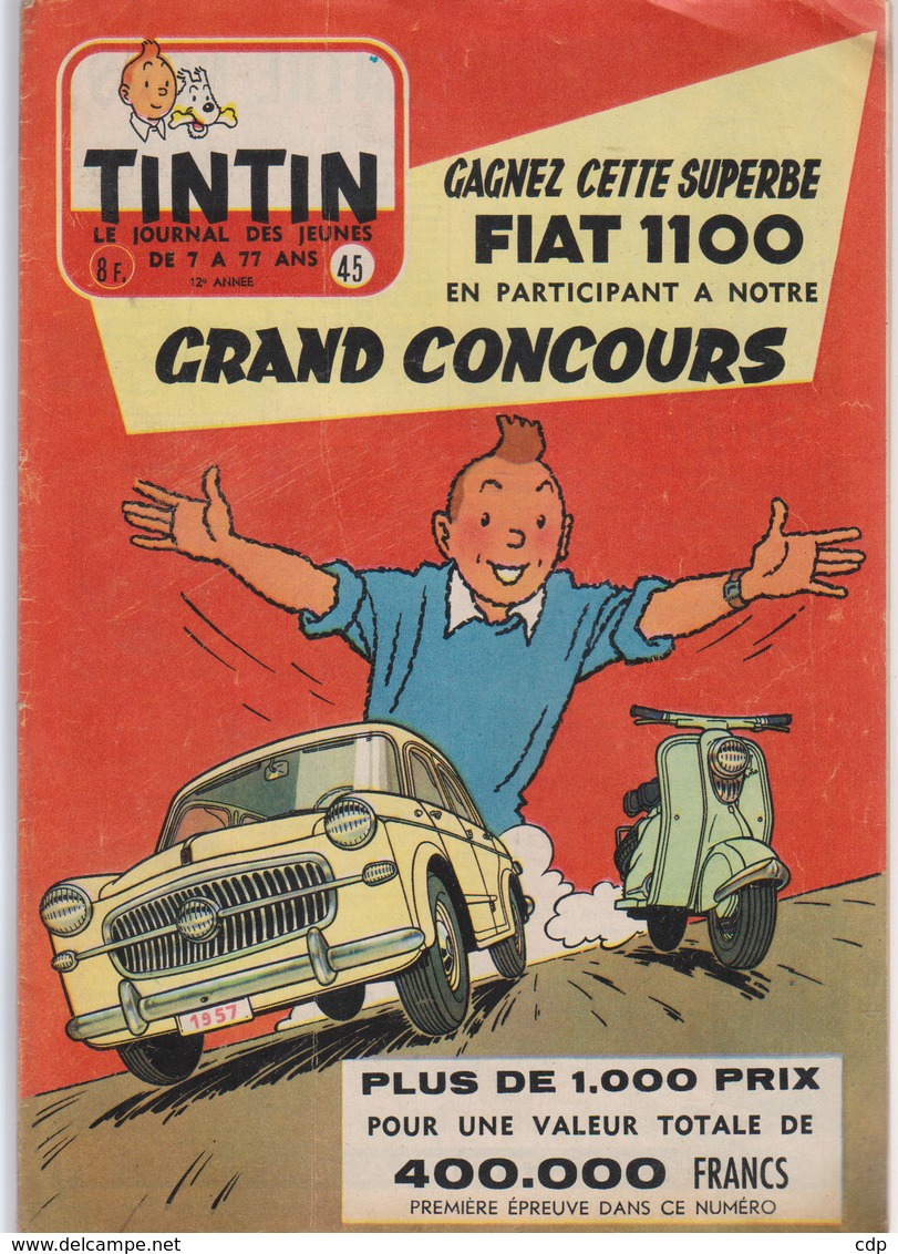 Magazine Tintin   Fiat Et Scooter   1957 - Kuifje