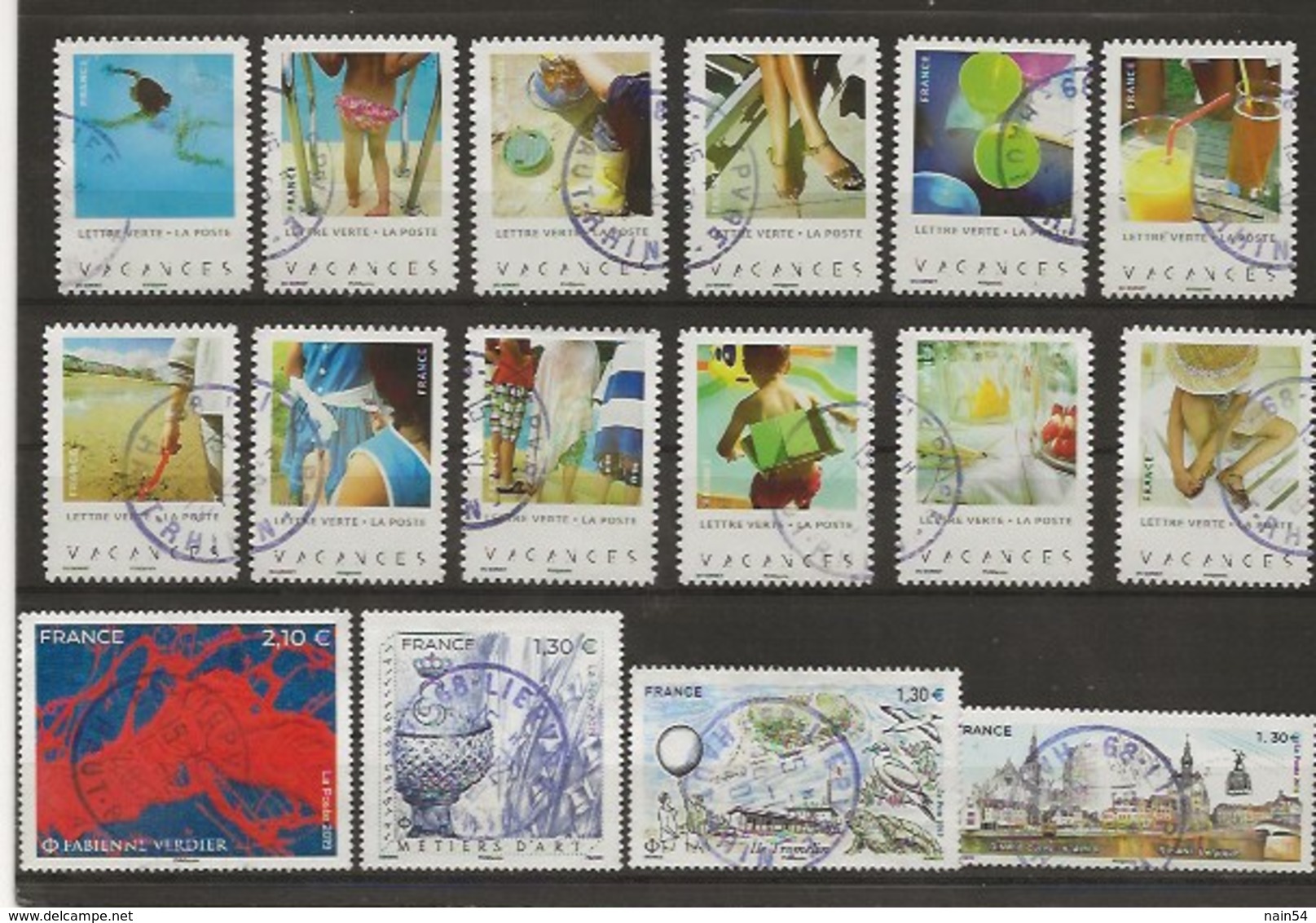 FRANCE 48 Timbres Oblitérés 2018-2019 Cachets Ronds - Gebraucht