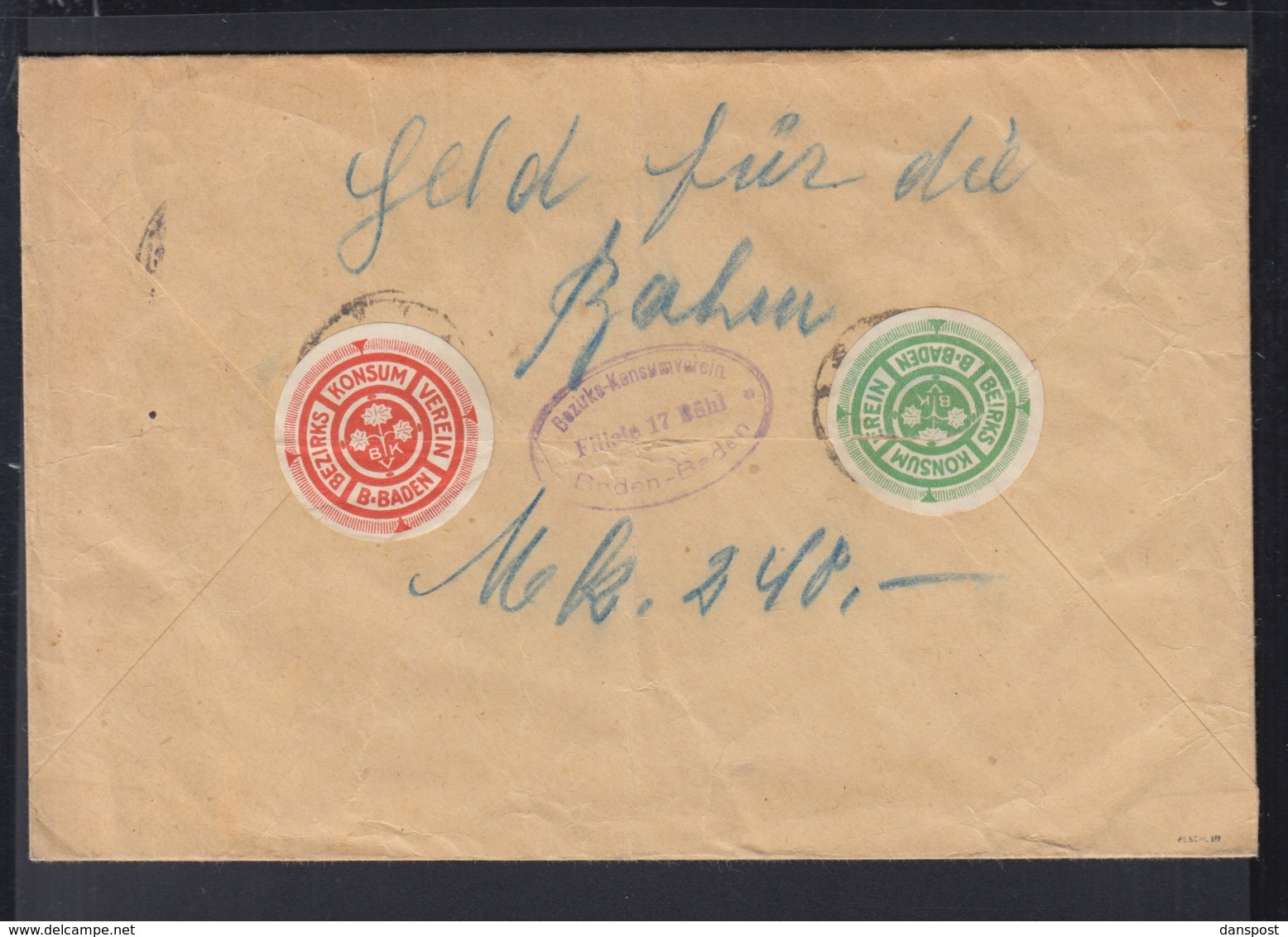 Dt. Reich R-Brief 1924 Bühl Nach Baden-Baden BPP Geprüft - Briefe U. Dokumente