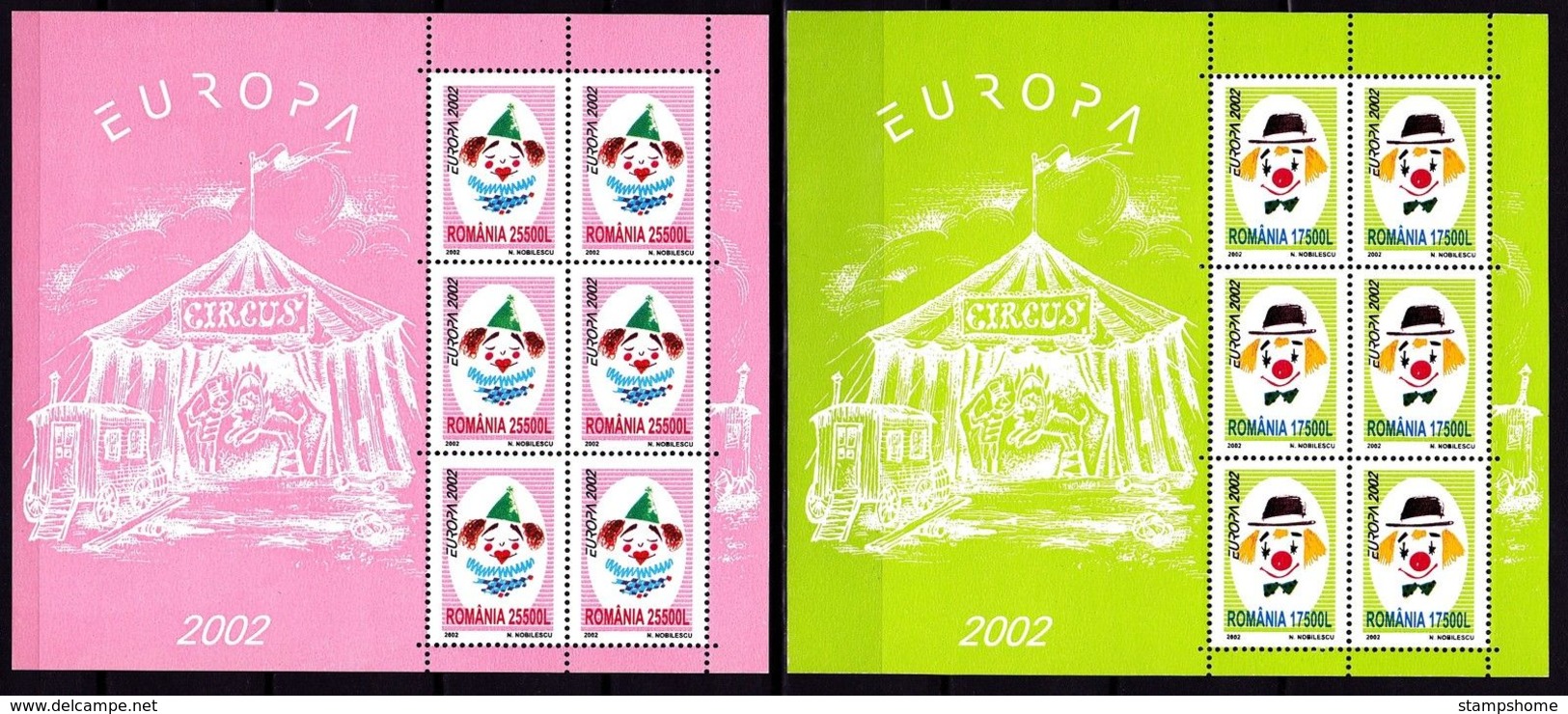 Europa Cept - 2002 - Romania, Rumenien - 2.Complete Sheetlet Of 6 Set ** MNH - 2002