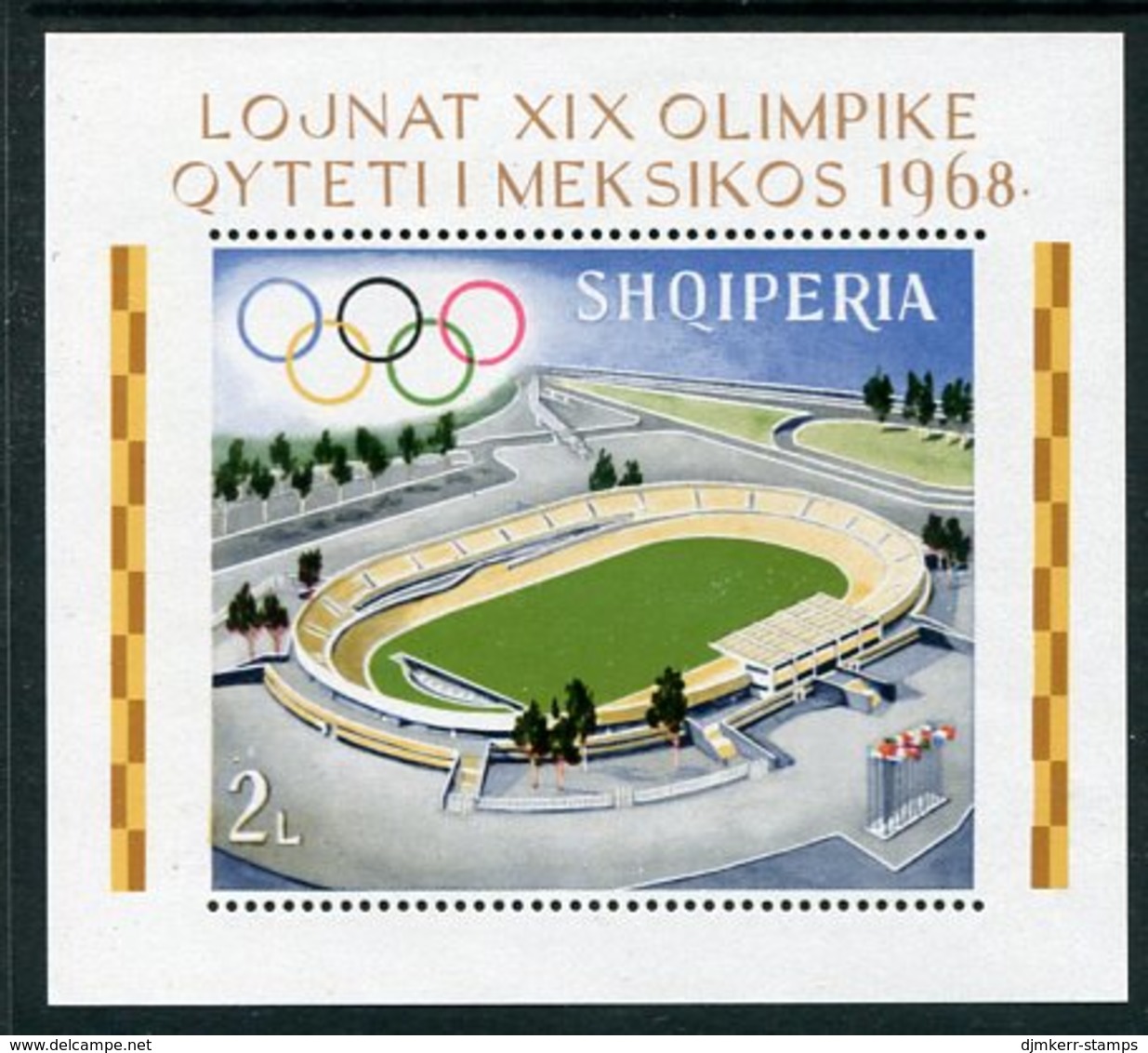 ALBANIA 1968 Olympic Games Perforated Block MNH / **  Michel Block 33A - Albania