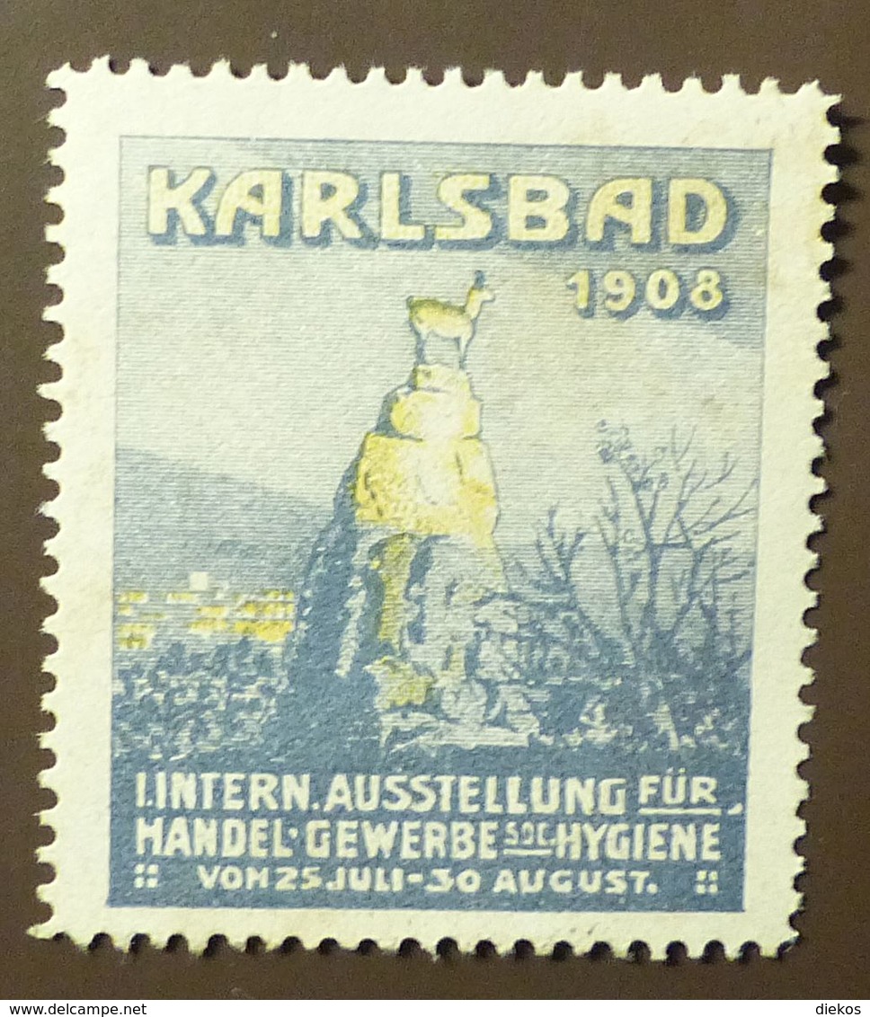 Werbemarke Cinderella Poster Stamp Gewerbe Hygiene Ausstellung Karlsbad 1908    #172 - Vignetten (Erinnophilie)