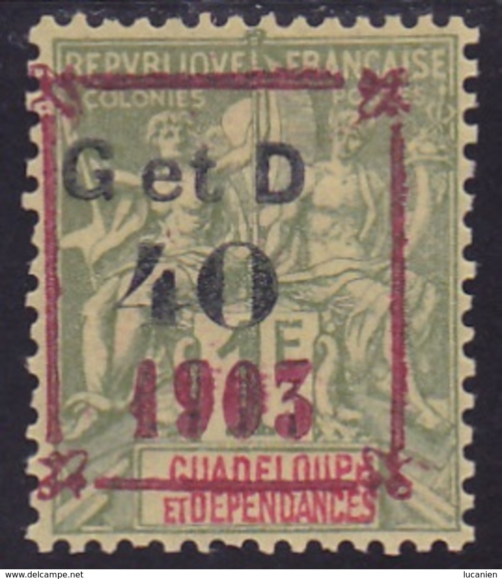 Guadeloupe N° 52 Neuf *  Type "t"  Voir Descriptif & Verso - - Unused Stamps