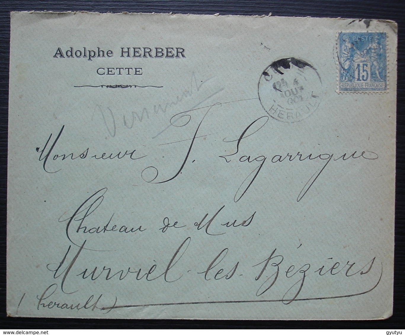 Cette 1901 ? Adolphe Herber Cachet à Date Avec 3 Chiffres ? - 1877-1920: Periodo Semi Moderno