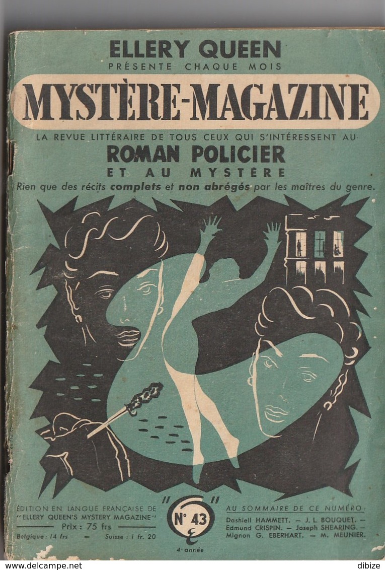 Revue Mystère-Magazine. Ellery Queen. N° 43 De 1951. - Andere & Zonder Classificatie