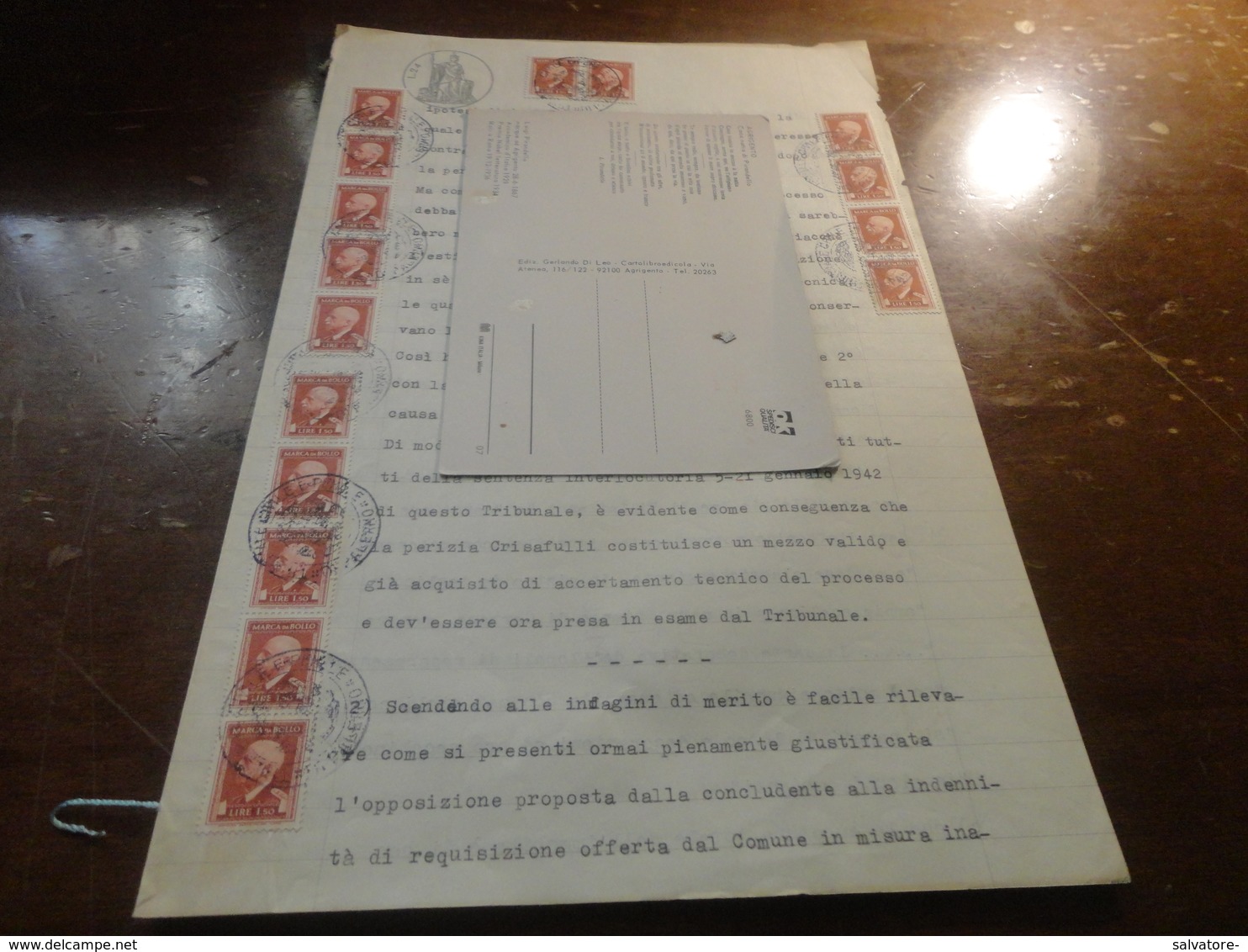 DOCUMENTO 1945 CON 16 MARCHE DA BOLLO 1,50 LIRE - 1945 - Revenue Stamps