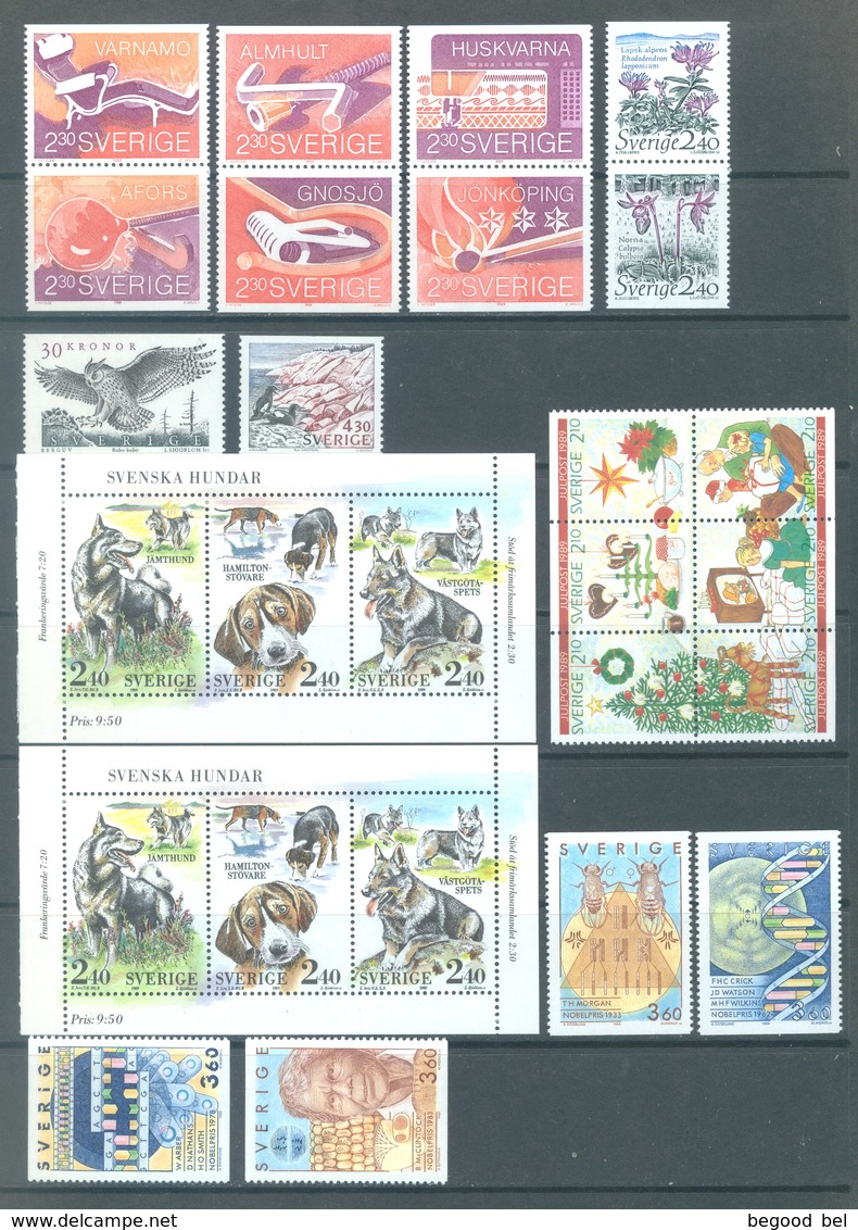 SWEDEN - 1989 - MNH/***  - YEAR COMPLETE - Yv 1502-1563 - Lot 21094 - Annate Complete