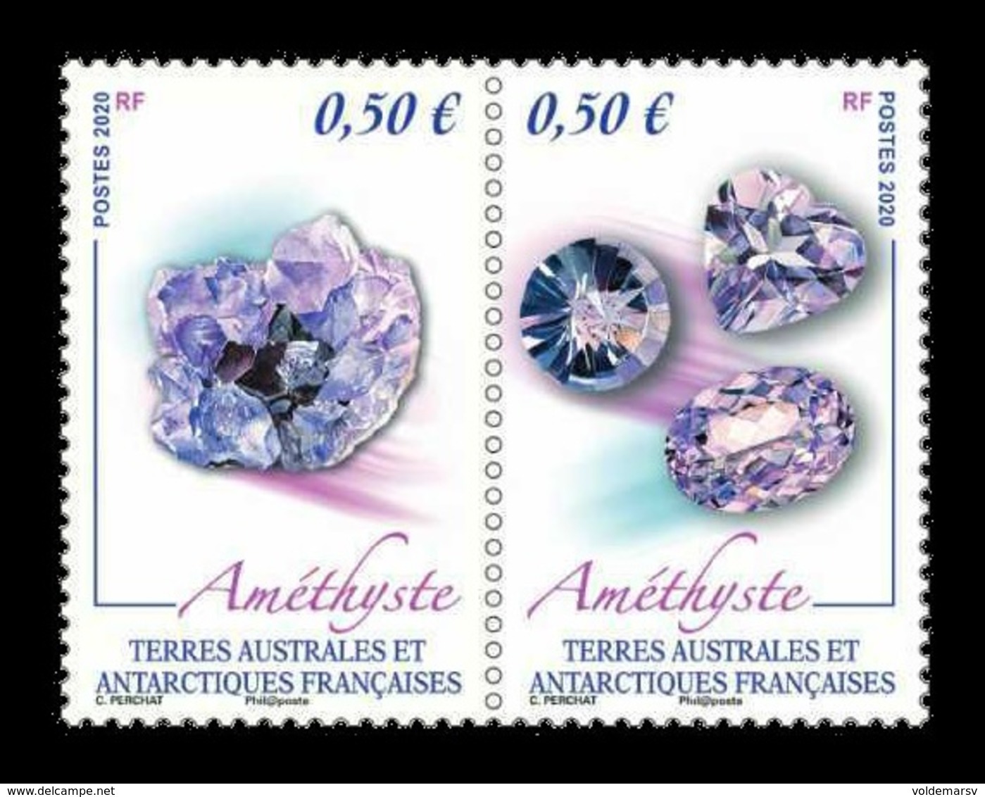 TAAF 2020 Mih. 1068/69 Minerals. Amethyst MNH ** - Unused Stamps