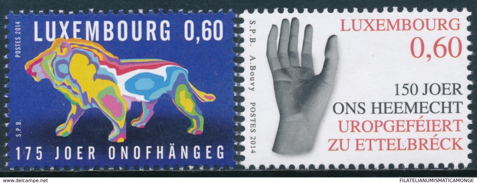Luxemburgo 2014  Yvert Tellier Nº  1953/54 ** Aniversarios  (2v) - Nuevos