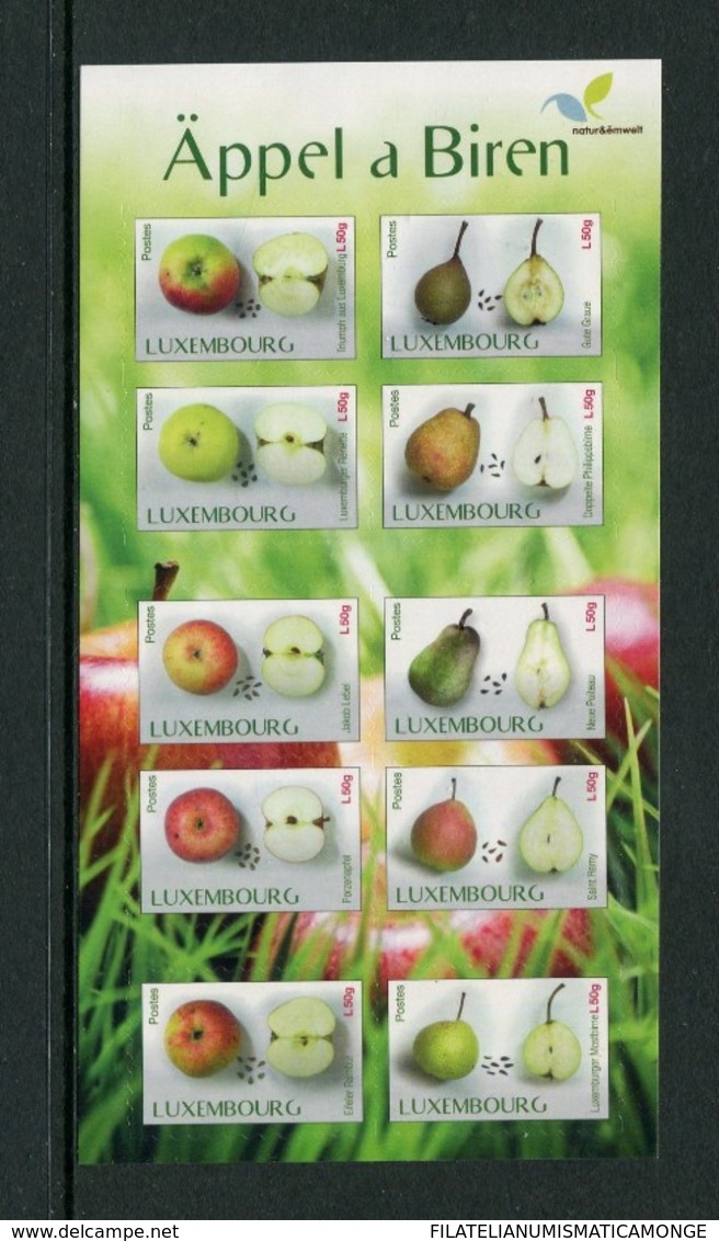Luxemburgo 2015  Yvert Tellier Nº  1979/88 ** Fruta (10v) Adh. - Nuovi
