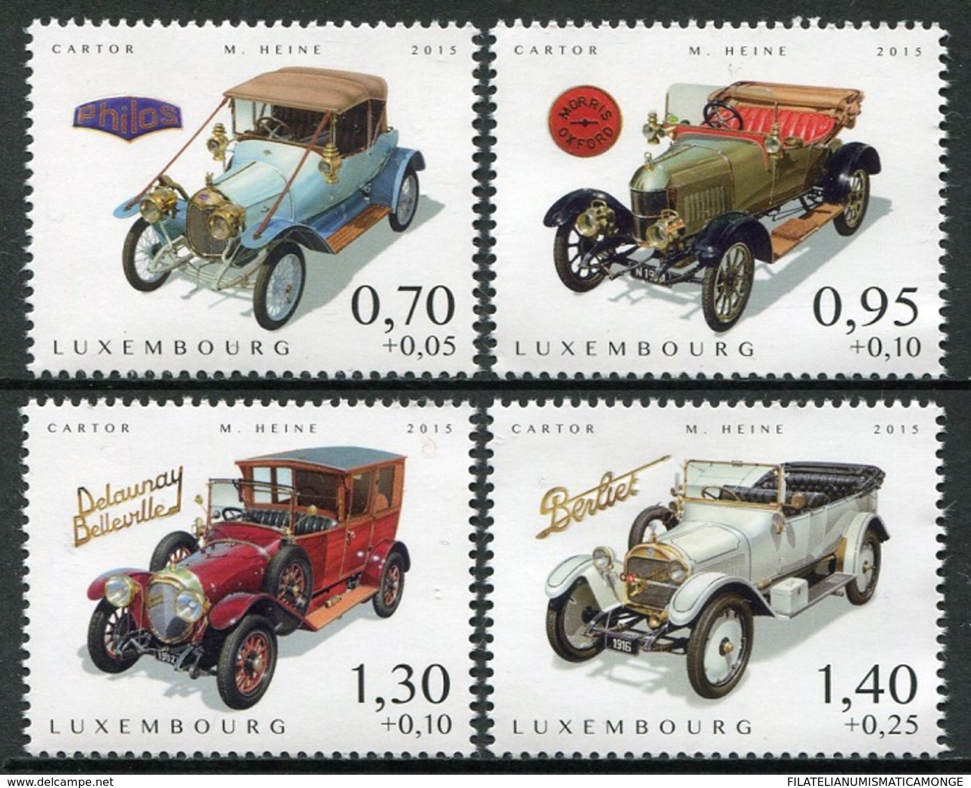 Luxemburgo 2015  Yvert Tellier Nº  2013/16 ** Coches Antiguos (4v) - Neufs