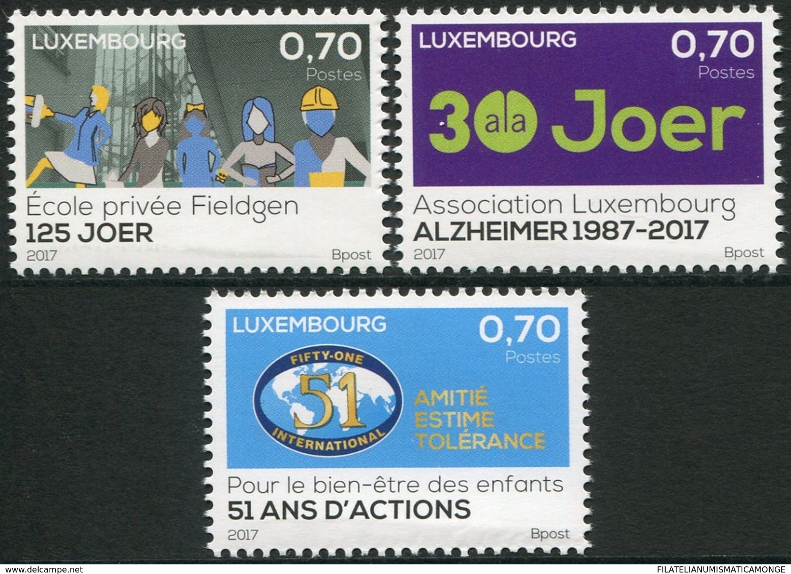 Luxemburgo 2017  Yvert Tellier Nº  2066/68 ** Serie Conmemorativa (3v) - Nuevos