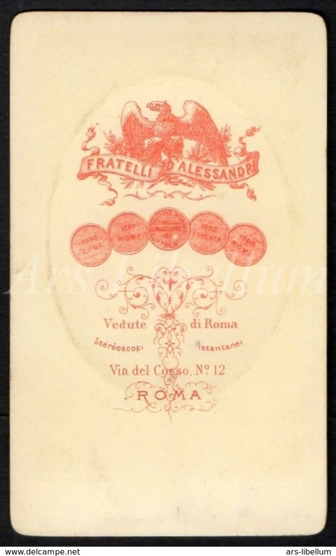 Photo-carte De Visite / CDV / Photo / Homme / Man / Photographer / D'Alessandri / Roma / Italy / 2 Scans - Anciennes (Av. 1900)