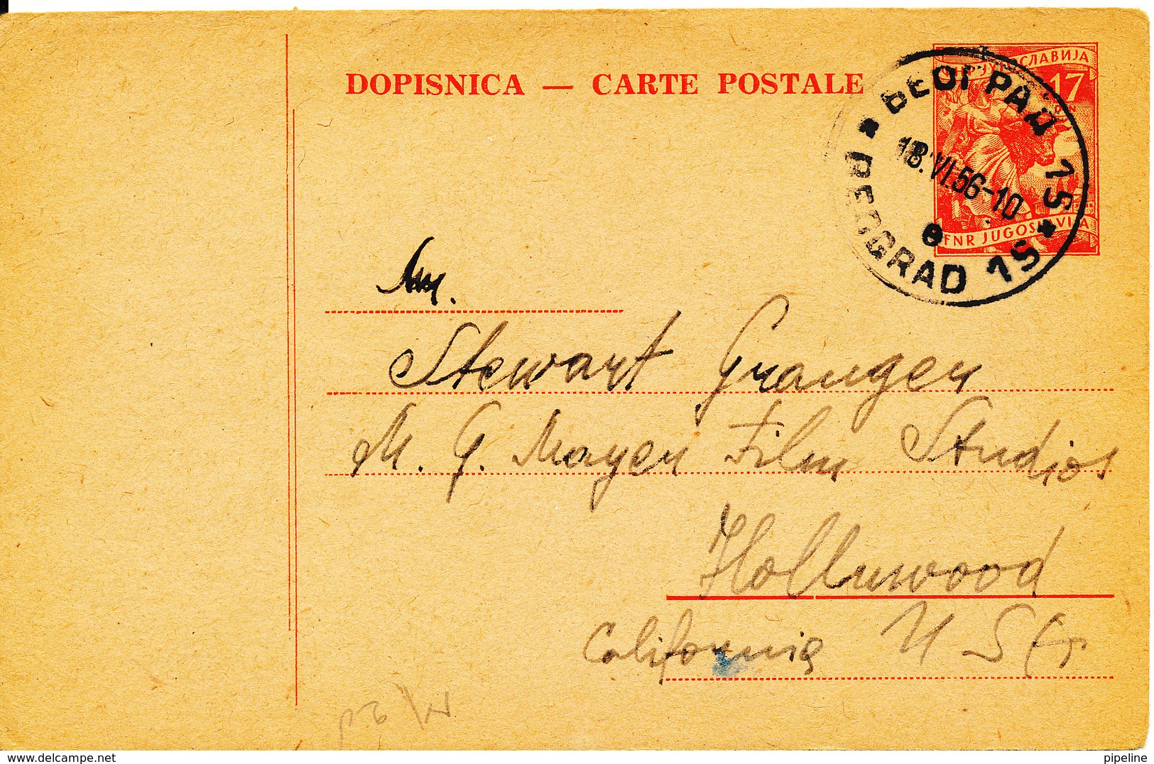 Yugoslavia Carte Postale Postal Stationery Sent To USA Beograd 18-6-1956 - Covers & Documents