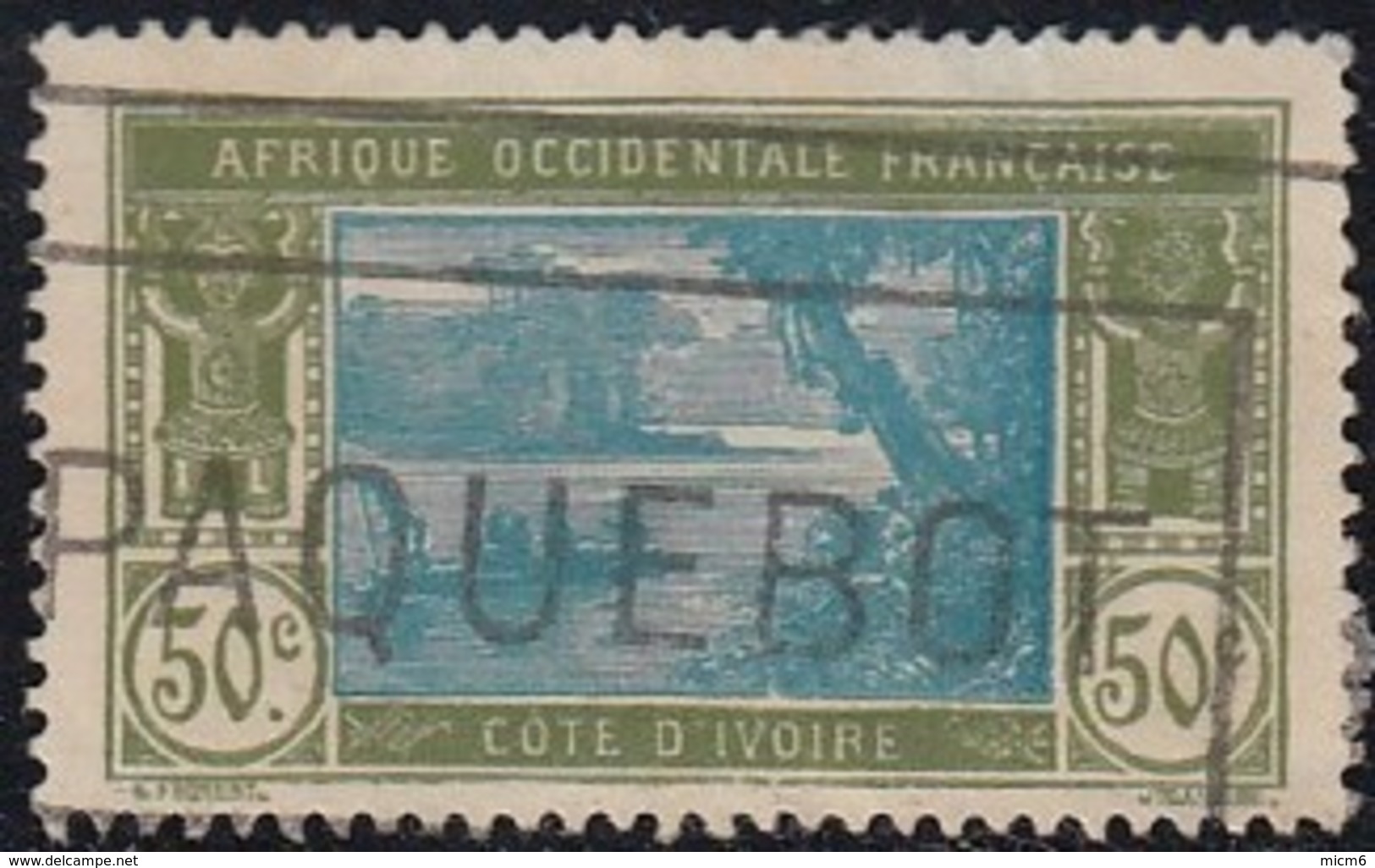 Côte D'Ivoire 1913-1944 - Marque Paquebot Sur N° 69 (YT) N° 75 (AM). - Usati