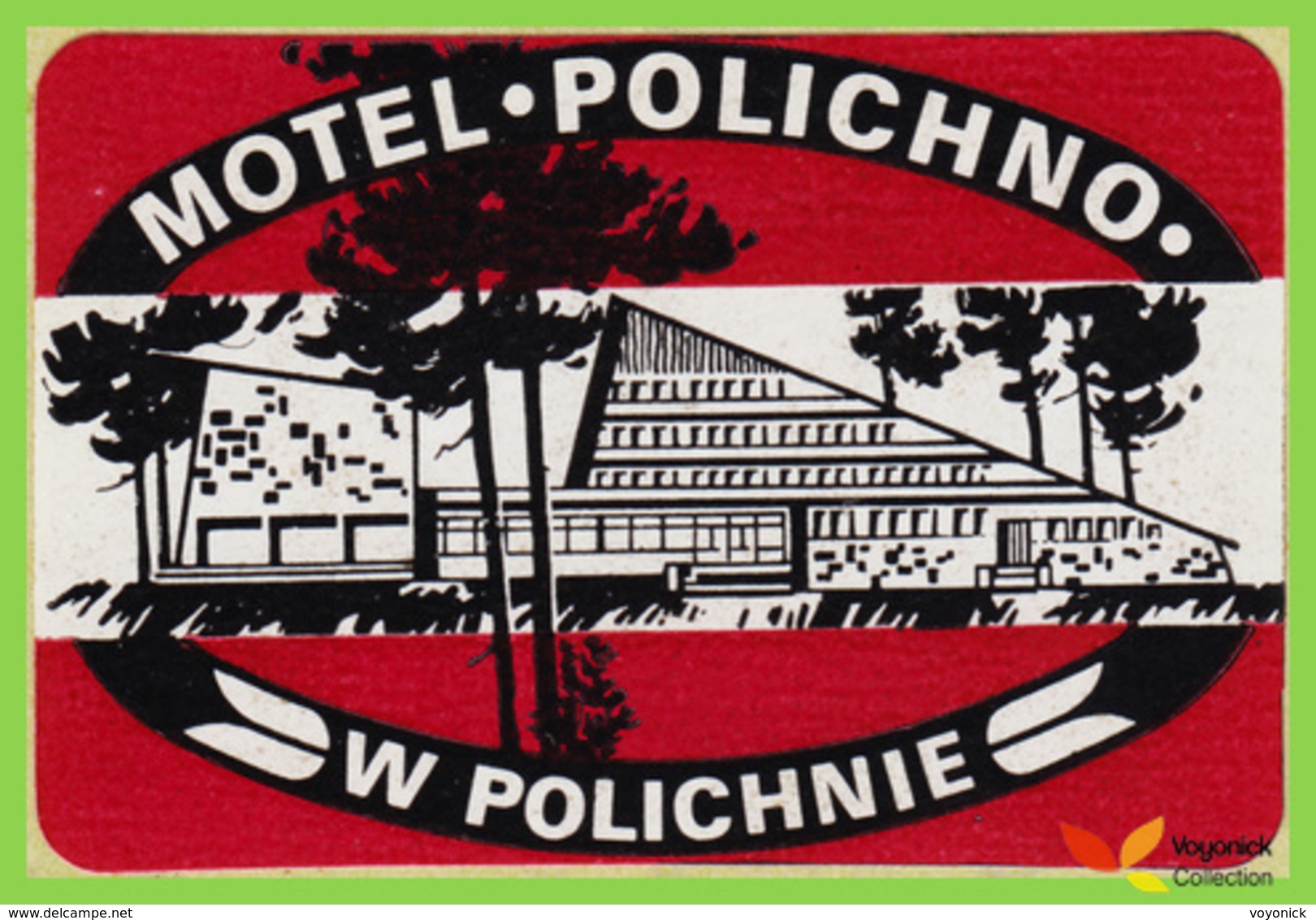 Voyo MOTEL  POLICHNO  Polichno Poland Hotel Label  Sticker 1990s Vintage White/Red - Hotel Labels