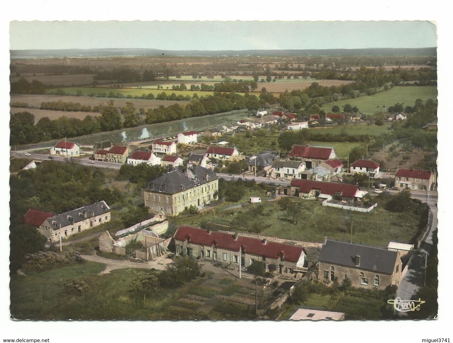 PLAGNY RN 7 CANAL LATERAL A LA LOIRE VUE AERIENNE ANNEE 1950 -CARTE NEUF Voir Detail Annonce - Altri & Non Classificati