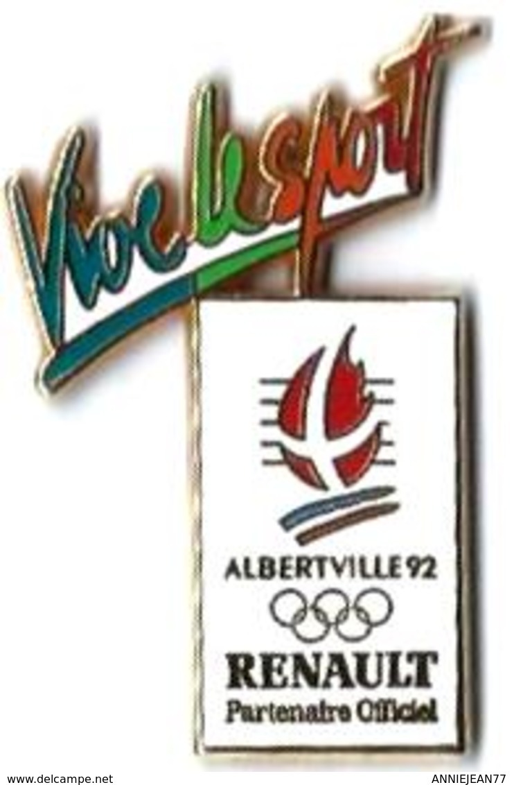 JO ALBERTVILLE 92 - J129 - CLUB COUBERTIN - RENAULT - VIVE LE SPORT - Verso : C RENAULT - Jeux Olympiques