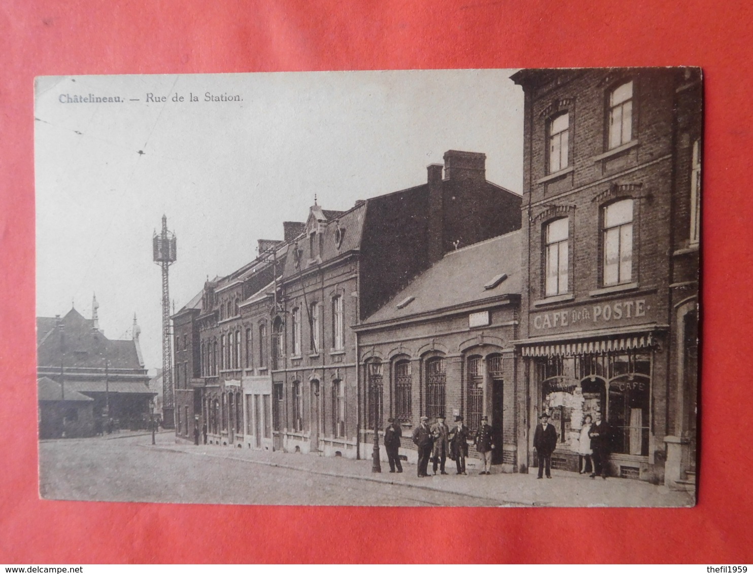 Châtelineau Vers 1910 Rue De La Station / Café De La Poste / Animée - Châtelet